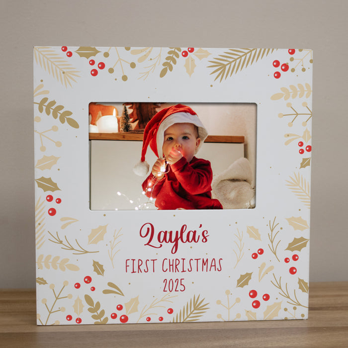 Personalized Baby's First Christmas Picture Frame