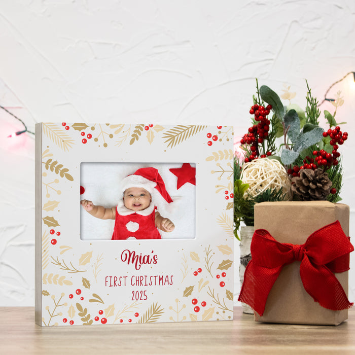 Personalized Baby's First Christmas Picture Frame