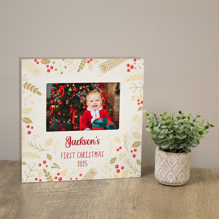 Personalized Baby's First Christmas Picture Frame