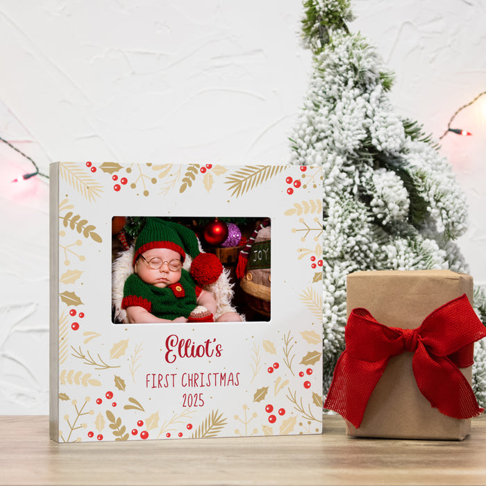 Personalized Baby's First Christmas Picture Frame