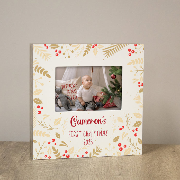 Personalized Baby's First Christmas Picture Frame