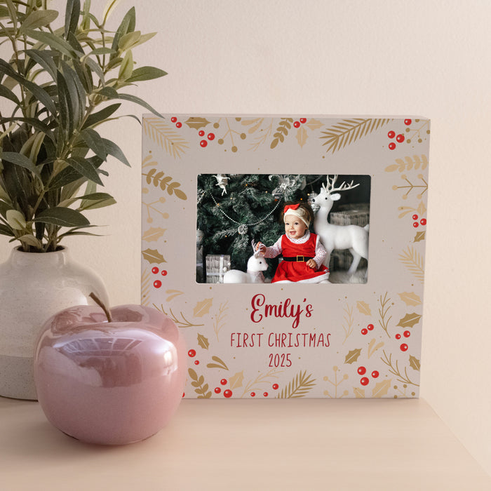 Personalized Baby's First Christmas Picture Frame