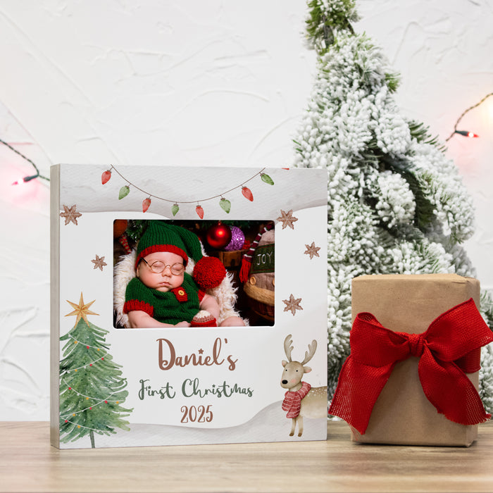 Personalized Baby's First Christmas Picture Frame