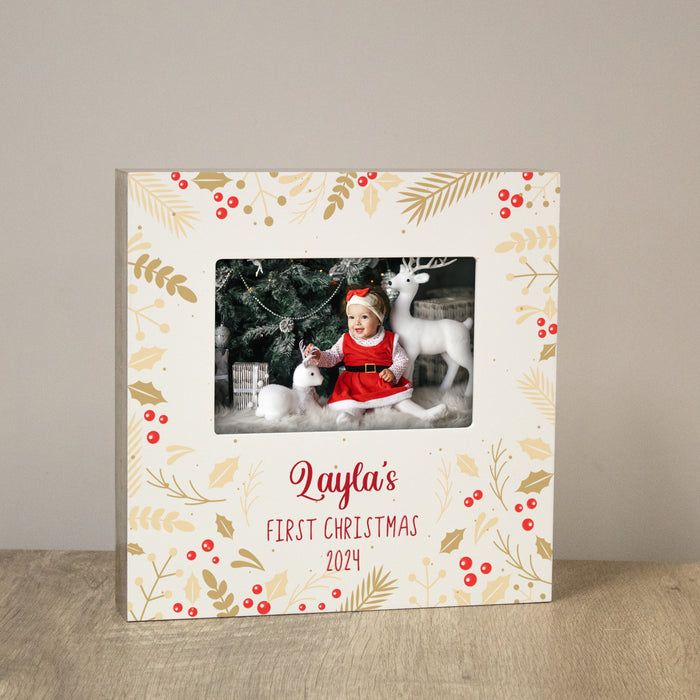 Personalized Baby's First Christmas Picture Frame