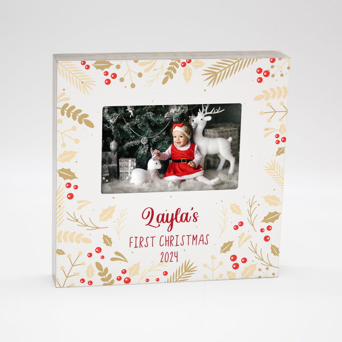 Personalized Baby's First Christmas Picture Frame