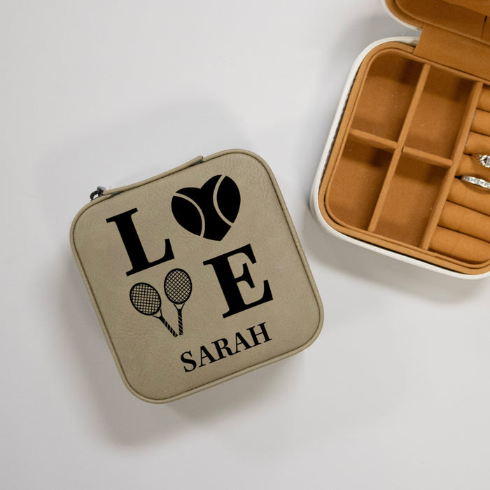 Personalized Tennis Love Travel Jewelry Box