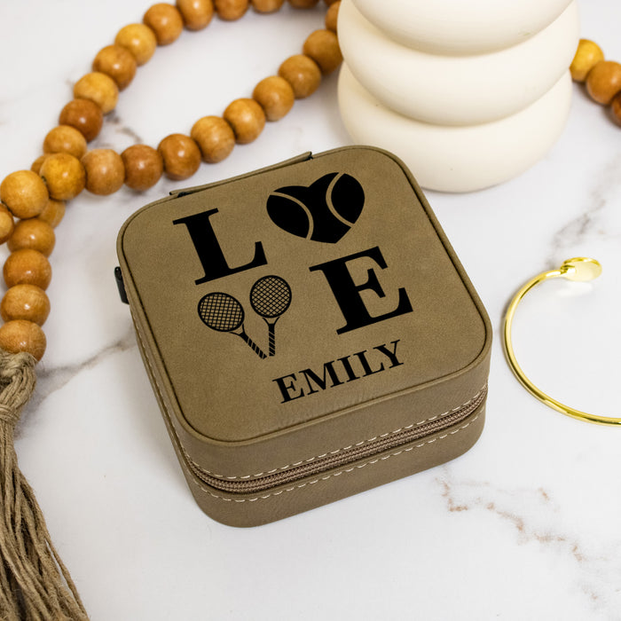 Personalized Tennis Love Travel Jewelry Box