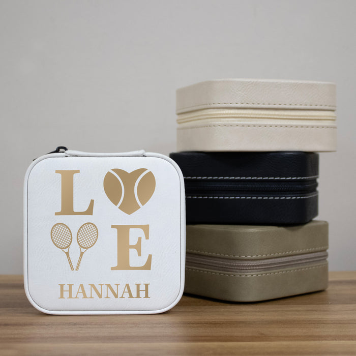 Personalized Tennis Love Travel Jewelry Box