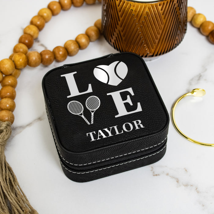 Personalized Tennis Love Travel Jewelry Box