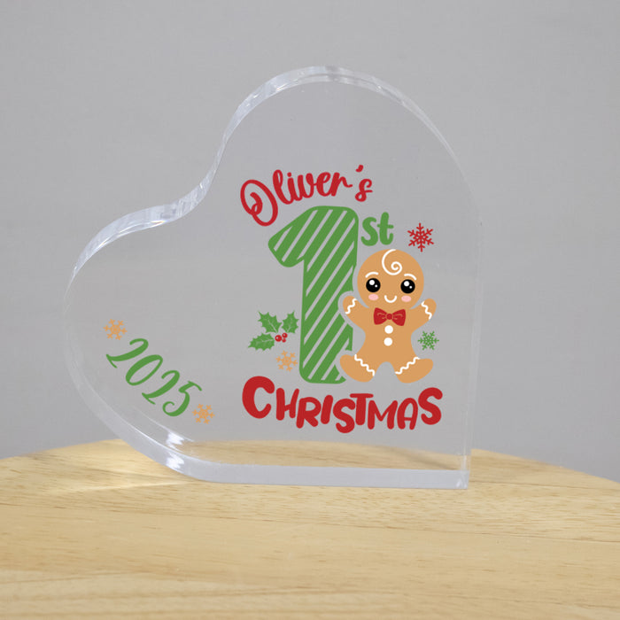 Personalized Baby's First Christmas Heart Keepsake