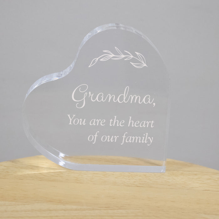 Personalized Grandma "Heart of the Family" Acrylic Heart