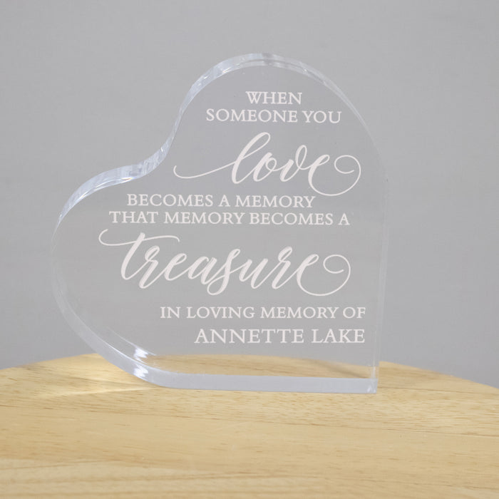 Personalized “When Someone You Love…” Memorial Acrylic Heart Sitter