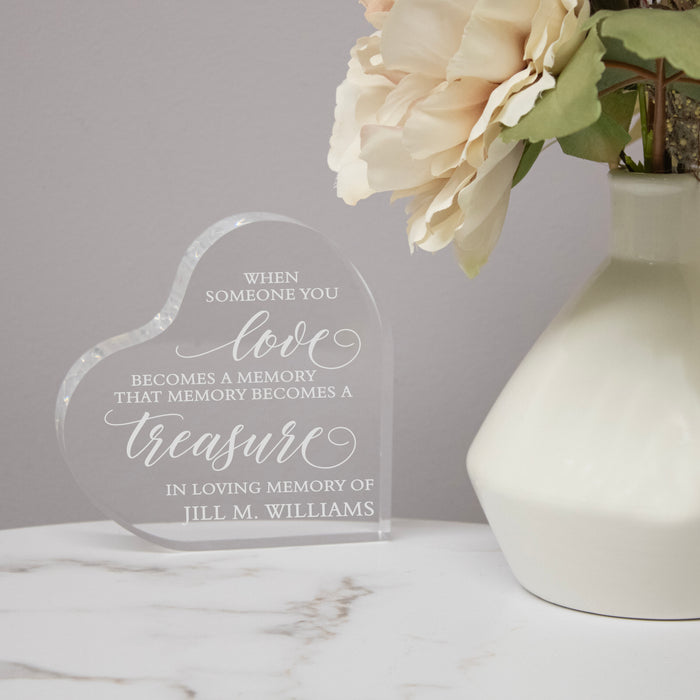 Personalized “When Someone You Love…” Memorial Acrylic Heart Sitter