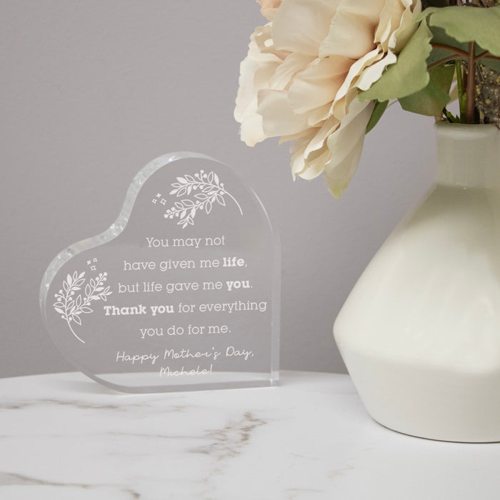 Personalized Step Mom Mother's Day Acrylic Heart