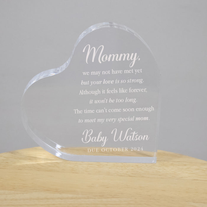 Personalized Expecting Mother's Day Pregnant Acrylic Heart