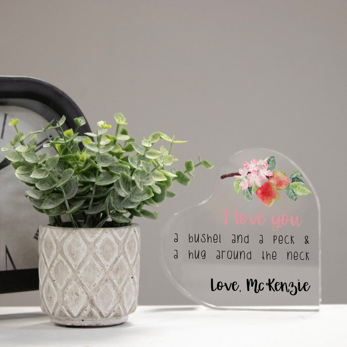 Personalized "I love you a Bushel and a Peck" Heart Sign