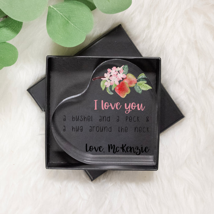 Personalized "I love you a Bushel and a Peck" Heart Sign