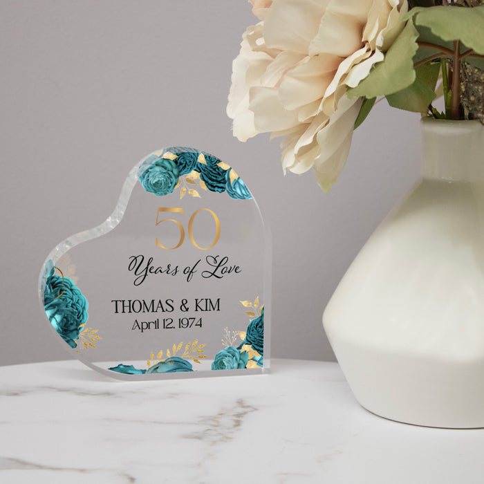 Personalized "Years Of Love" Anniversary Acrylic Heart