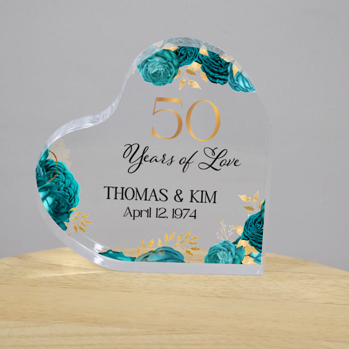 Personalized "Years Of Love" Anniversary Acrylic Heart