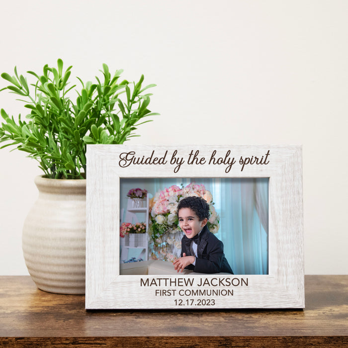 Personalized "Guided By The Holy Spirit" First Holy Communion Picture Frame