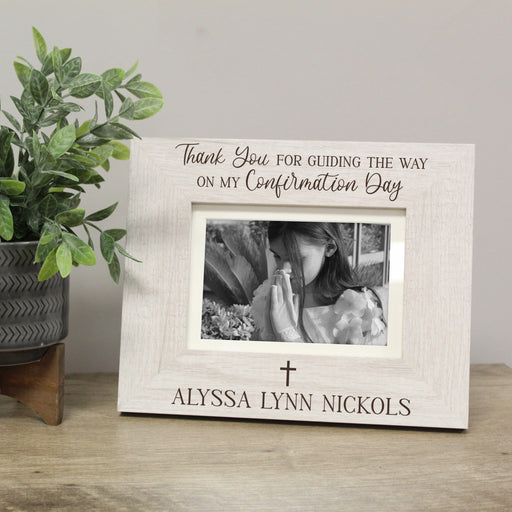 White / Horizontal Personalized Confirmation Sponsor Guiding The Way Picture Frame