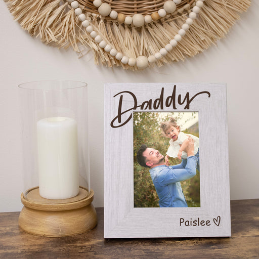 White Personalized Daddy Picture Frame