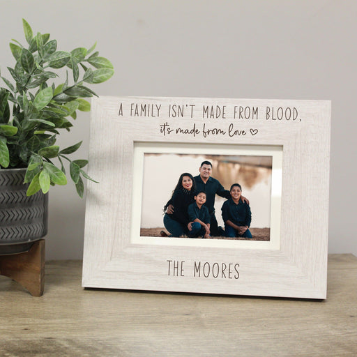 White / Horizontal Personalized "Family Made From Love" Picture Frame
