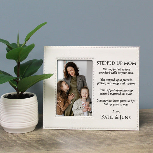 White Personalized Stepped Up Mom Picture Frame