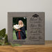 Graduation-themed photo frame with engraved text and a photo of a graduate holding flowers.