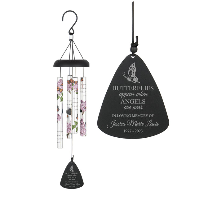 Personalized "Butterflies Appear When Angels Are Near" Wind Chime