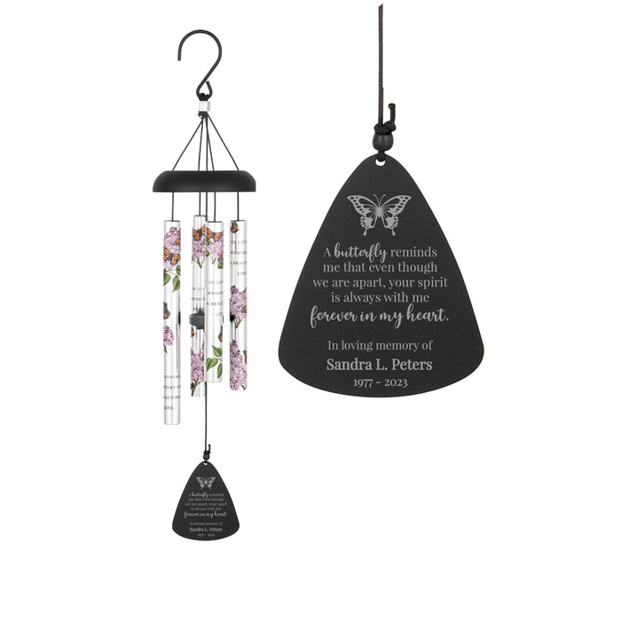 Personalized "Forever in My Heart" Butterfly Wind Chime