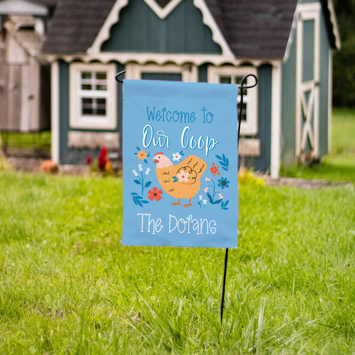 Personalized "Welcome to our Coop" Chicken Garden Flag