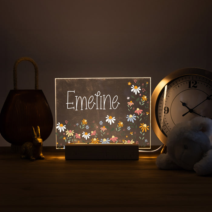 Personalized Wildflower Name LED Night Light