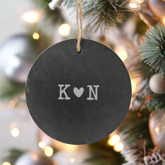 Personalized Couple Initials Heart Ornament