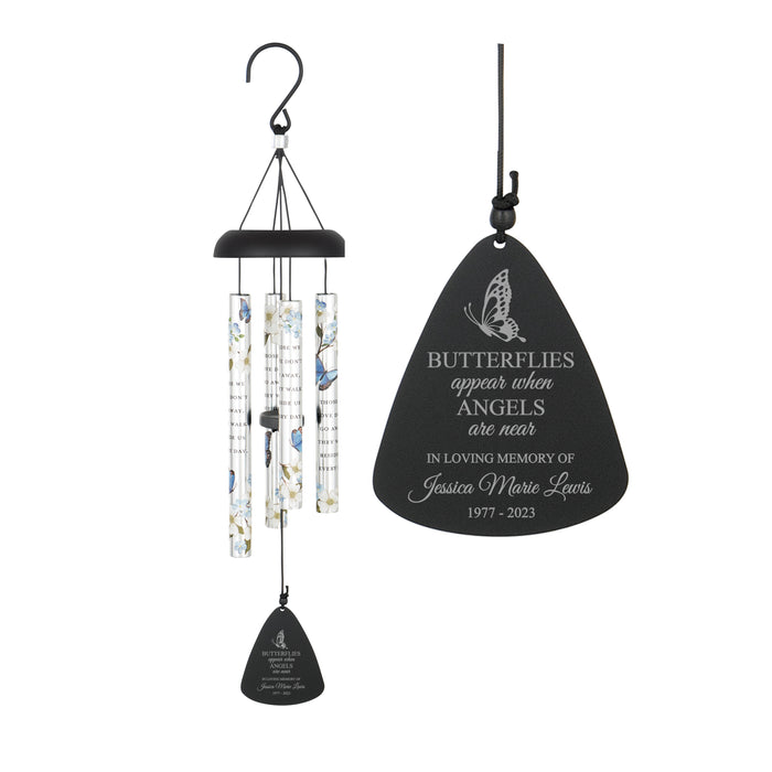 Personalized "Butterflies Appear When Angels Are Near" Wind Chime