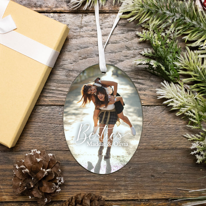 Custom Besties Photo Ornament