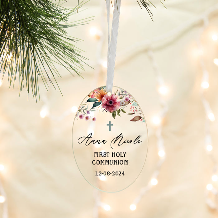 Personalized Floral First Holy Communion Ornament