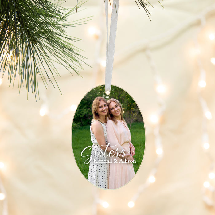 Custom Sisters Photo Ornament