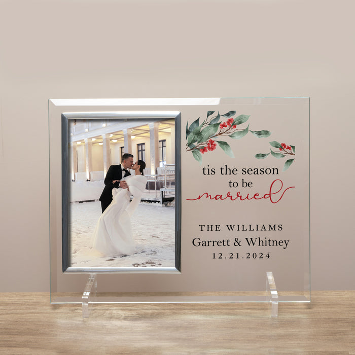 Personalized Christmas Wedding Glass Picture Frame