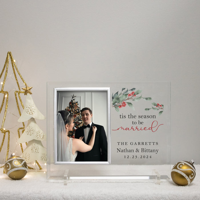 Personalized Christmas Wedding Glass Picture Frame