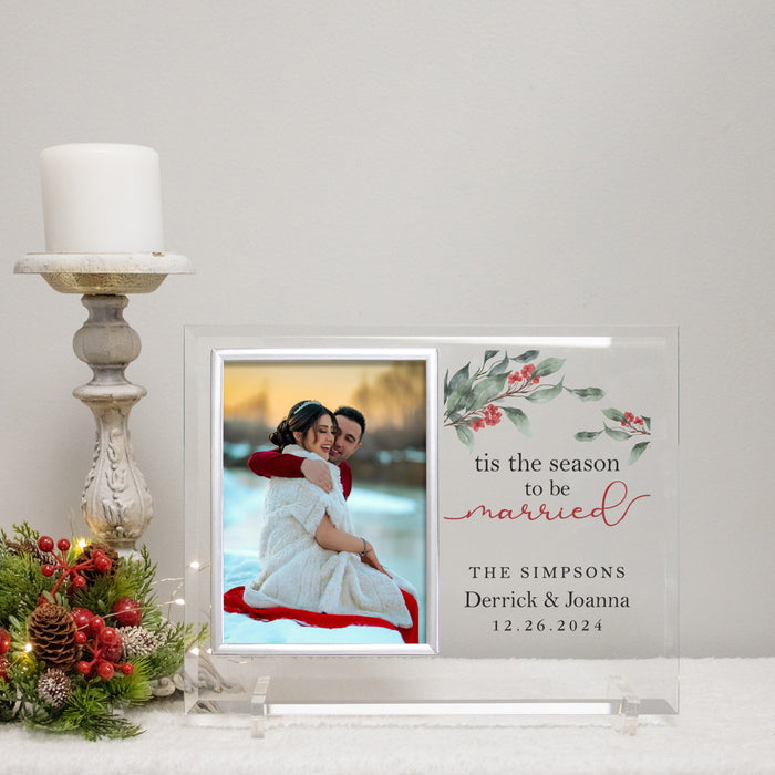 Personalized Christmas Wedding Glass Picture Frame