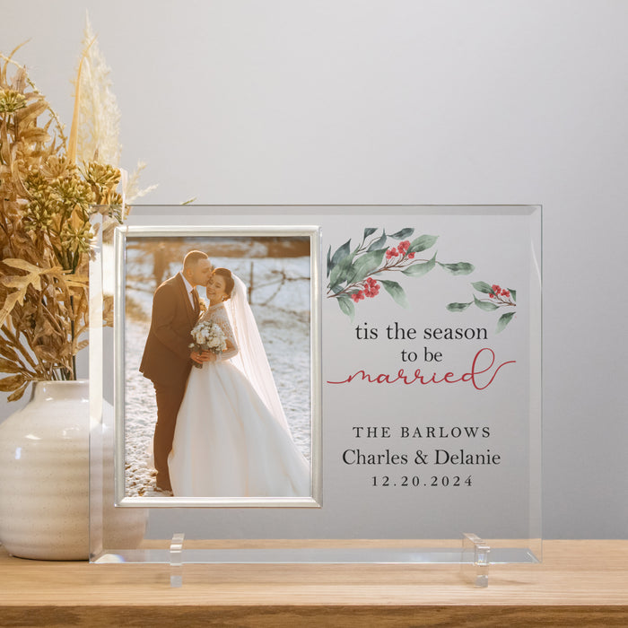 Personalized Christmas Wedding Glass Picture Frame