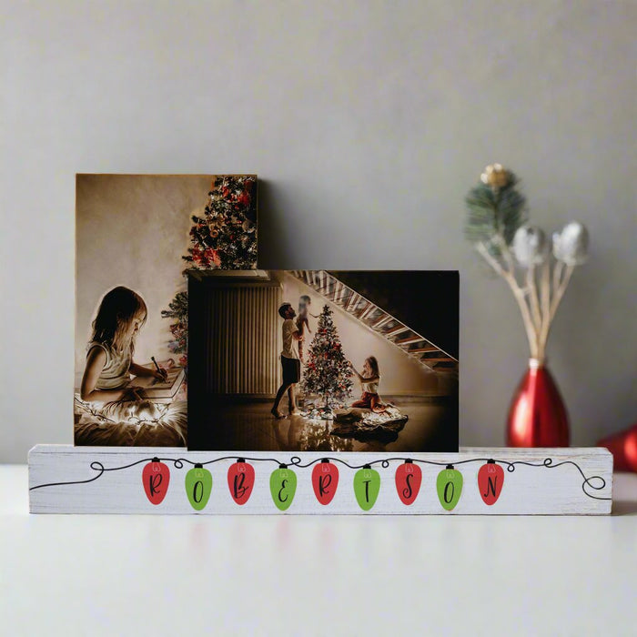 Personalized Christmas Lights Photo Bar