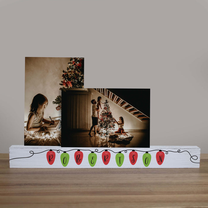 Personalized Christmas Lights Photo Bar