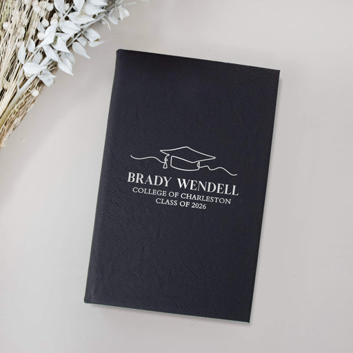 Class of 2026 graduation cap designed journal personalized with student's name and school