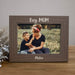 Wooden photo frame with a picture of a boy and his mom sitting together, labeled 'Boy MOM' and 'Mateo'.