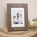 Wooden photo frame with 'BOY DAD' text and a picture of a man and two boys
