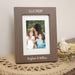 Brown wooden vertical photo frame with a picture of a woman and two children