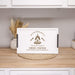 Personalized white snack tray with 'Smore Station' design on a kitchen counter.