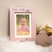 Personalized Floral Baby Birth Info Picture Frame in Pink Vertical